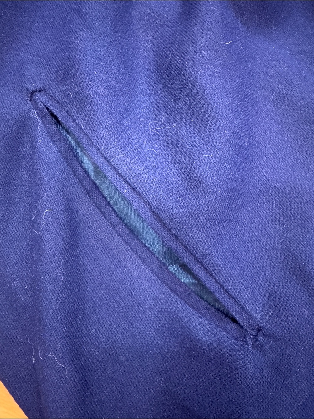 Vintage Navy Blue Heavyweight Hooded Cloak  Cape Full Circle Cut, Satin Lined - Picture 8 of 10